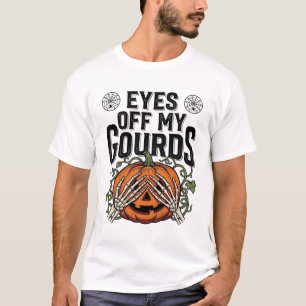Grappig Pompoen Shirt Ogen Weg Van Mijn Pompoenen