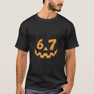 Grappig Pompoengesicht 6.7 Halloween-ontwerp T-shirt