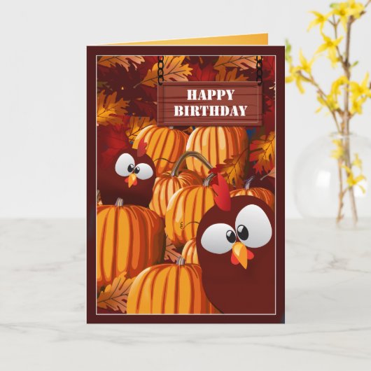 Grappig pompoenpatch Birthday wil Kaart (Gele Bloem)