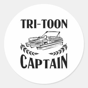 Grappig Pontoon Boot Kapitein Cadeau Mannen Cool T Ronde Sticker