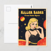 Grappig Pop Art Style Buitenruimte Blond Briefkaart (Voorkant / Achterkant)