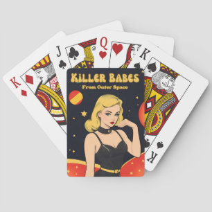 Grappig  Pop Art Style Buitenruimte Blond Pokerkaarten