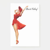 Grappig  pop-upmeisje in Red Post-it Notes (Voorkant)