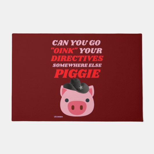 grappig portaal "OINK PIGGIE" Deurmat (Voorkant)