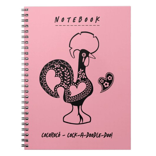 Grappig Portugees haan modern silhouet Notitieboek (Voorkant)