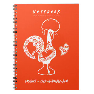 Grappig Portugees haan modern silhouet Notitieboek