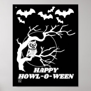 grappig poster "HAPPY HOWL-O-WEEN"