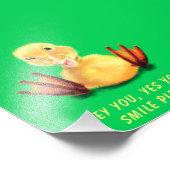Grappig Poster met Happy Duck Smile - Aangepaste t (Hoek)