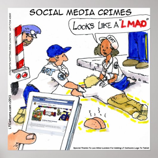 Grappig Poster voor sociale mediacriminaliteit (Voorkant)