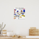 Grappig Poster voor sociale mediacriminaliteit (Keuken)