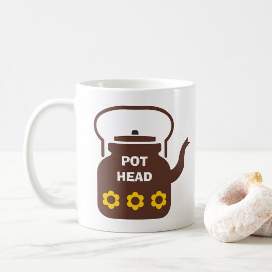 GRAPPIG!  Pot Head Mok – Koffie- en Theeliefhebber (Met donut)