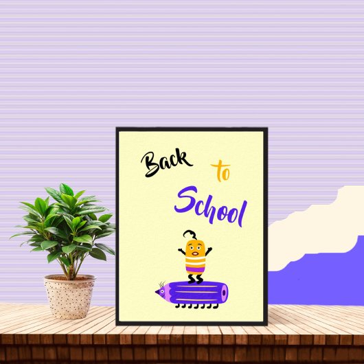 Grappig potlood en rubber poster