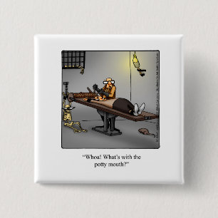 Grappig "Potty Mouth"-Button Vierkante Button 5,1 Cm