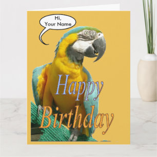 Grappig praten over Parrot Birthday Cust. Wenskaar Kaart