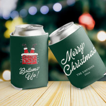 Grappig Prettig Kerstmis Kerstman Op Zijn Kop Vrie