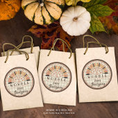 Grappig Prettig Thanksgiving Rustiek Plaid Ronde Sticker