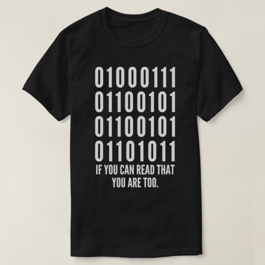 Grappig programmeren Binaire Code Joke Geek Nerd P T-shirt (Design voorkant)