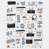 Grappig programmeur codeerfouten patroon fleece deken (Voorkant)