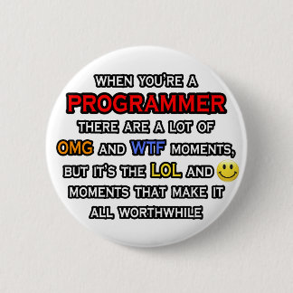 Grappig programmeur... OMG WTF LOL Ronde Button 5,7 Cm
