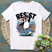 Grappig Protest Penguin Art Weersta Penguin Activi T-shirt