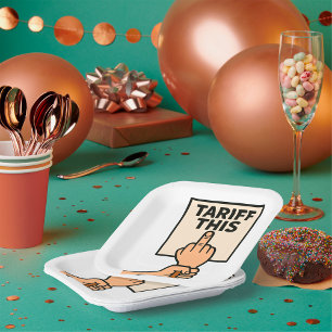 Grappig protest teken tarief deze middelvinger papieren bordje