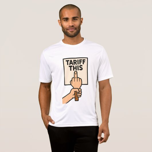 Grappig protest teken tarief deze middelvinger t-shirt (Voorkant volledig)