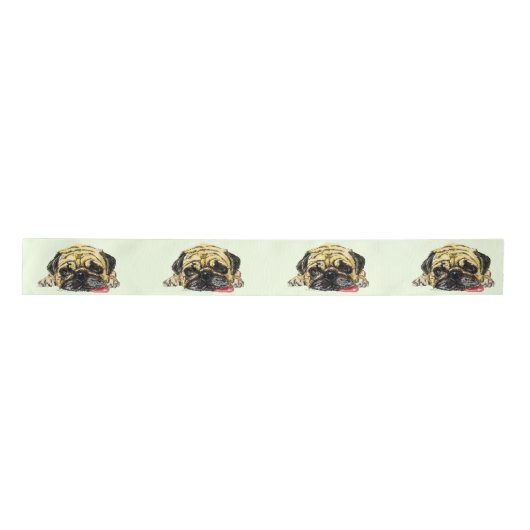 Grappig Pug Dog Ribbon Lint (Voorkant)