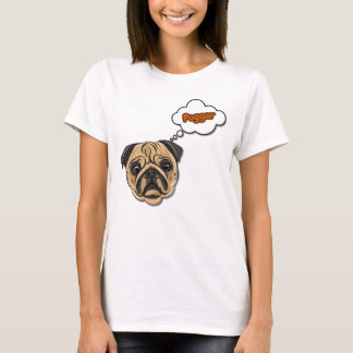 Grappig Pug-hond Gedachtewolk Puggar Slogan T-Shir T-shirt