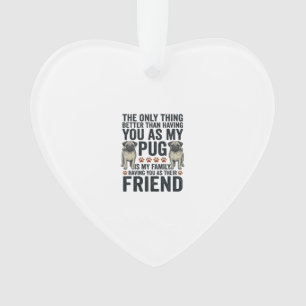 Grappig Pugs Familie Vriend Vintage Gravure Shirt Ornament