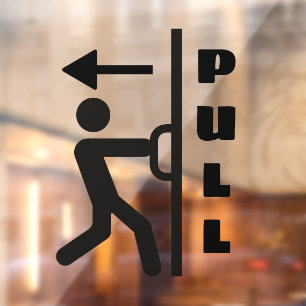 Grappig Pull Stickman Glas Deur Raambord Raamsticker