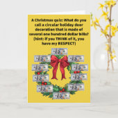 Grappig Pun A Krans O' Franklins Vrolijk Kerstfees Kaart (Gele Bloem)