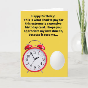 Grappig Pun Alarm en een Ei Happy Birthday Kaart
