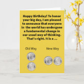 Grappig Pun Pair Een Dime Shift Happy Birthday Kaart (Gele Bloem)