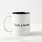 Grappig Pun Tech Humor Computer Software Monogramm Tweekleurige Koffiemok (Links)