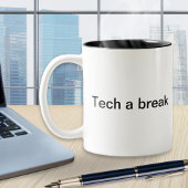 Grappig Pun Tech Humor Computer Software Monogramm Tweekleurige Koffiemok