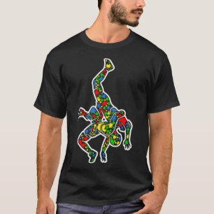 Grappig Puzzle Wrestling Autism Awareness Mannen W T-shirt