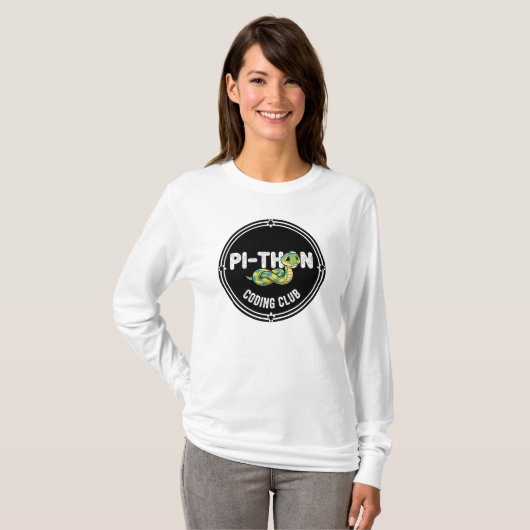 Grappig Python-coderingsclub T-shirt met Snack-pun (Voorkant volledig)