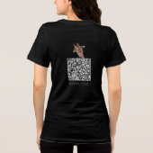 Grappig QR Code T-shirt met speelse Giraffe (Achterkant)