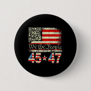 Grappig QR President Trump 4547 T-shirt Trump Danc Ronde Button 5,7 Cm