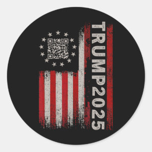 Grappig QR President Trump 4547 T-shirt Trump Danc Ronde Sticker