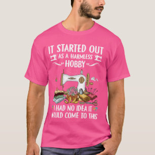 Grappig quilten naaien het begon als een onschadel t-shirt