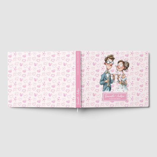 Grappig Quirky Bruid en Bruidegom Gastboek Gastenboek (Volledig)