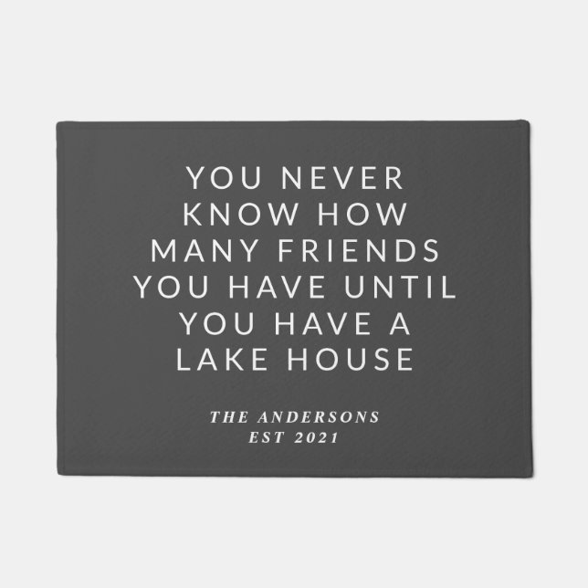 Grappig Quote Lake House Vrienden Custom Black Deurmat (Voorkant)