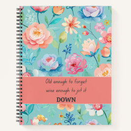 Grappig Quote Notitieboek en Schattige Bloemenjour