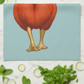 Grappig, raad eens wat Chicken Butt Red Hen Theedoek (Gevouwen)