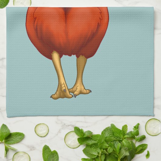 Grappig, raad eens wat Chicken Butt Red Hen Theedoek (Gevouwen)