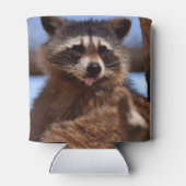 Grappig Raccoon die het uittikt is Tongue Blikjeskoeler (Achterkant)