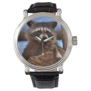 Grappig Raccoon die het uittikt is Tongue Horloge
