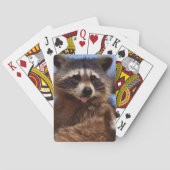 Grappig Raccoon die het uittikt is Tongue Speelkaarten (Achterkant)