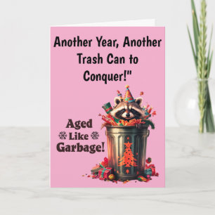 Grappig Raccoon Verjaardag Groet Ontwerp Kaart